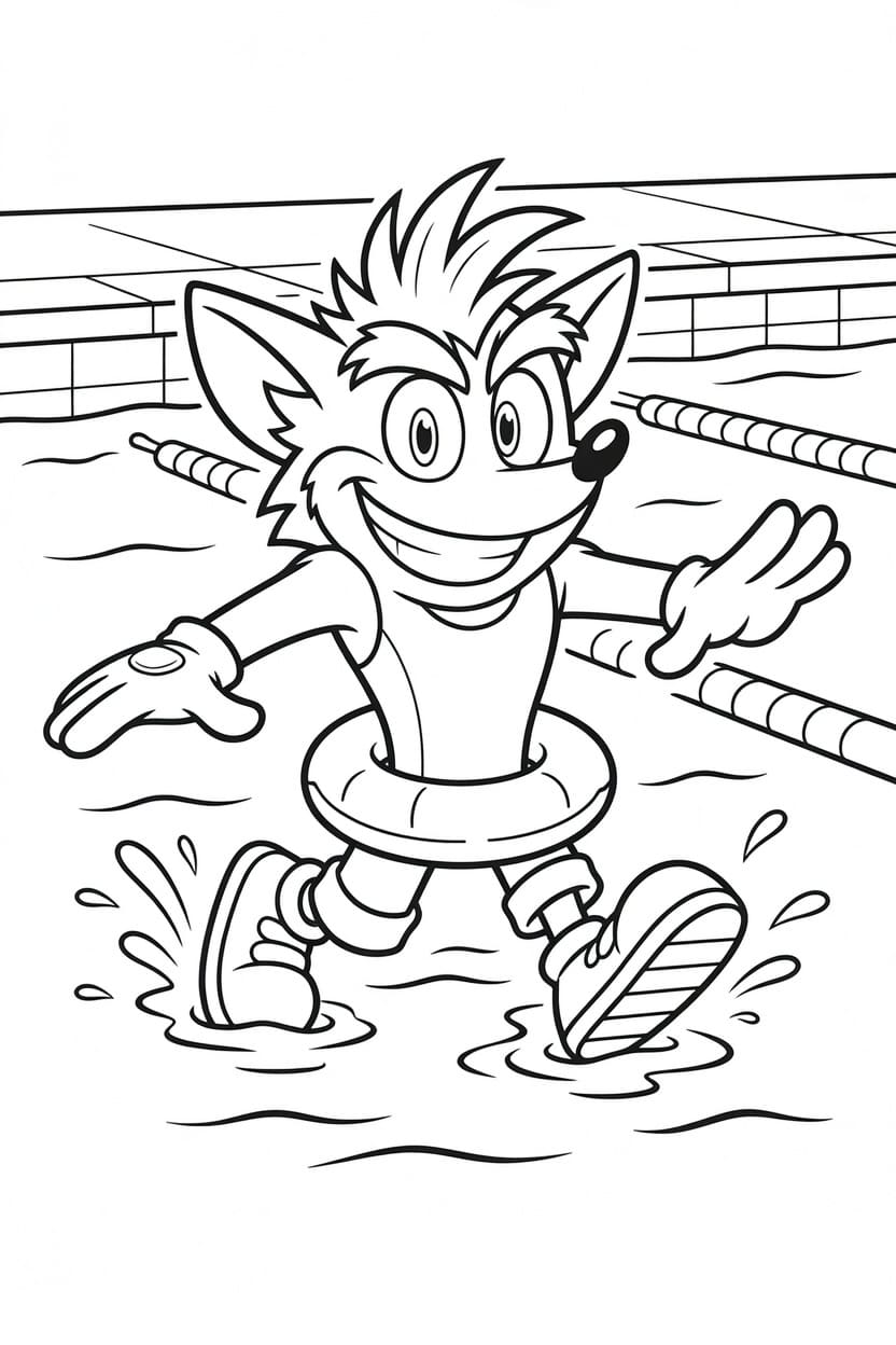 Ücretsiz Yazdırılabilir Crash Bandicoot Çizim Boyama Sayfası