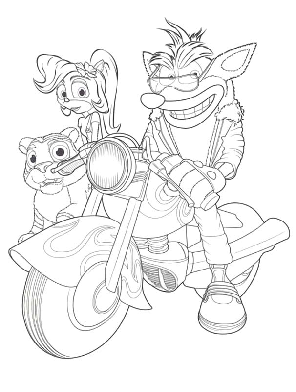 Ücretsiz Yazdırılabilir Crash Bandicoot resim Boyama Sayfası