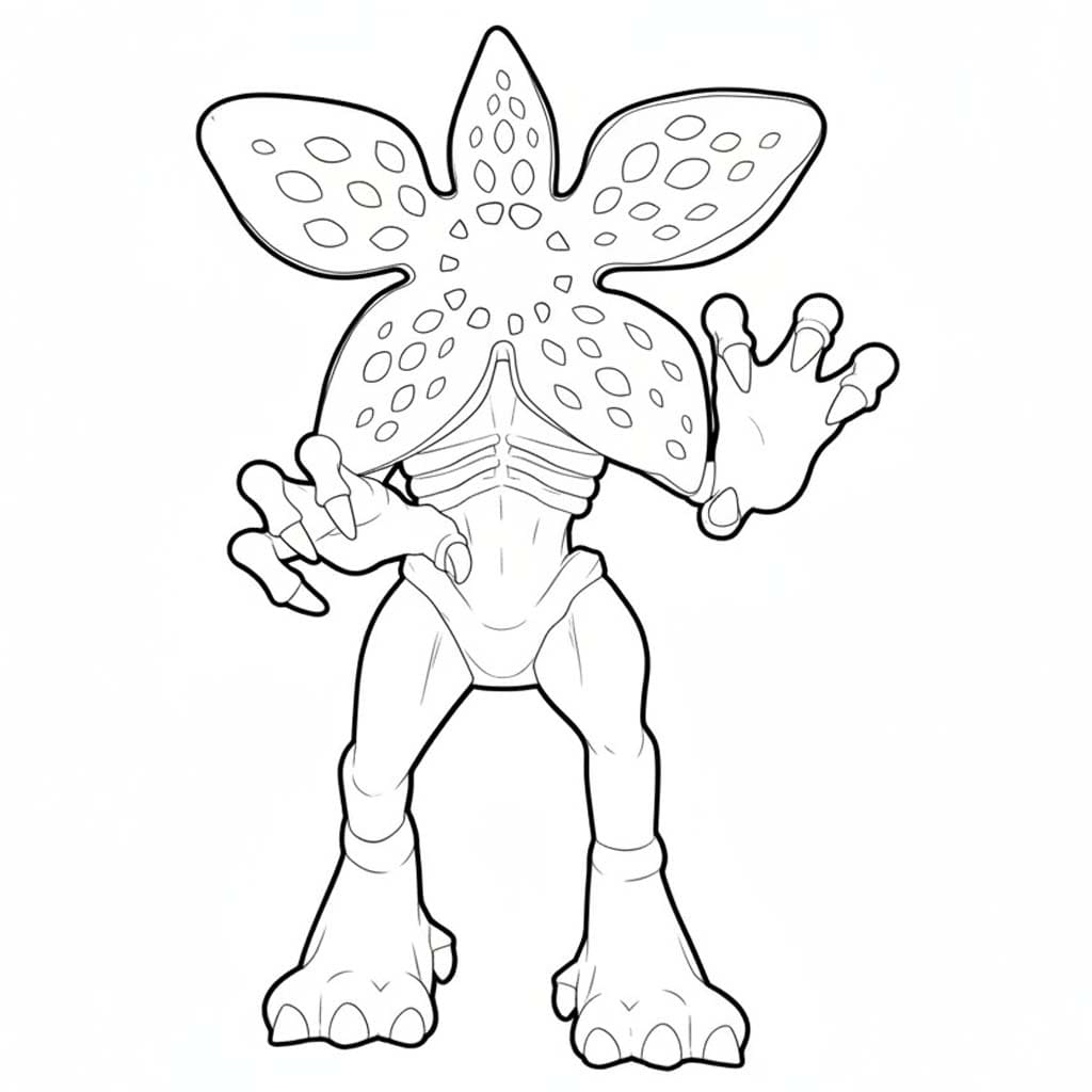 Ücretsiz Yazdırılabilir Demogorgon Çizim Boyama Sayfası