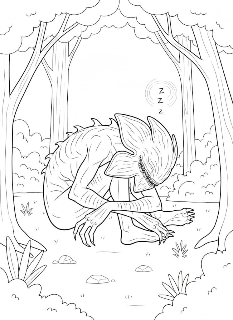 Ücretsiz Yazdırılabilir Demogorgon Boyama Sayfası