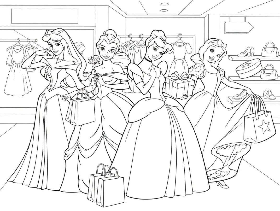 Ücretsiz Yazdırılabilir Disney Prensesi Çizim Boyama Sayfası