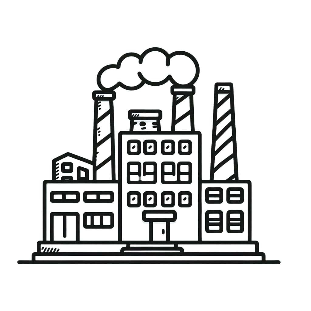 Ücretsiz Yazdırılabilir Fabrika resim Boyama Sayfası