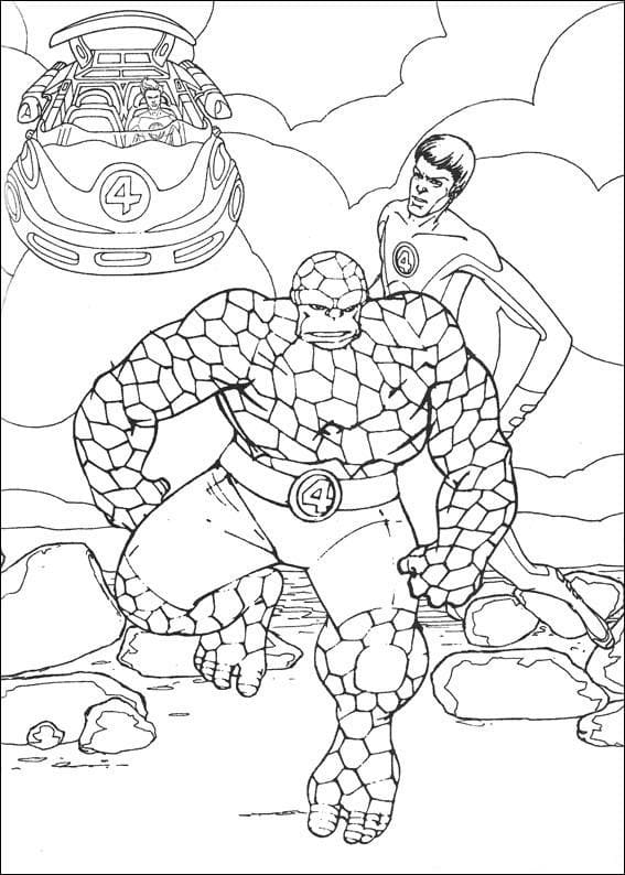 Ücretsiz Yazdırılabilir Fantastik Dörtlü Çizim Boyama Sayfası