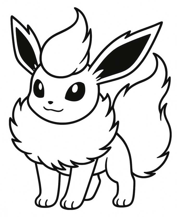Ücretsiz Yazdırılabilir Flareon Çizim Boyama Sayfası