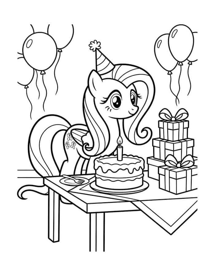 Ücretsiz Yazdırılabilir Fluttershy Çizim Boyama Sayfası