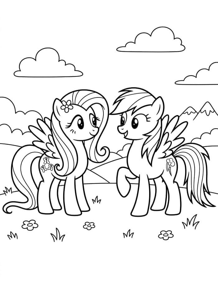 Ücretsiz Yazdırılabilir Fluttershy Boyama Sayfası