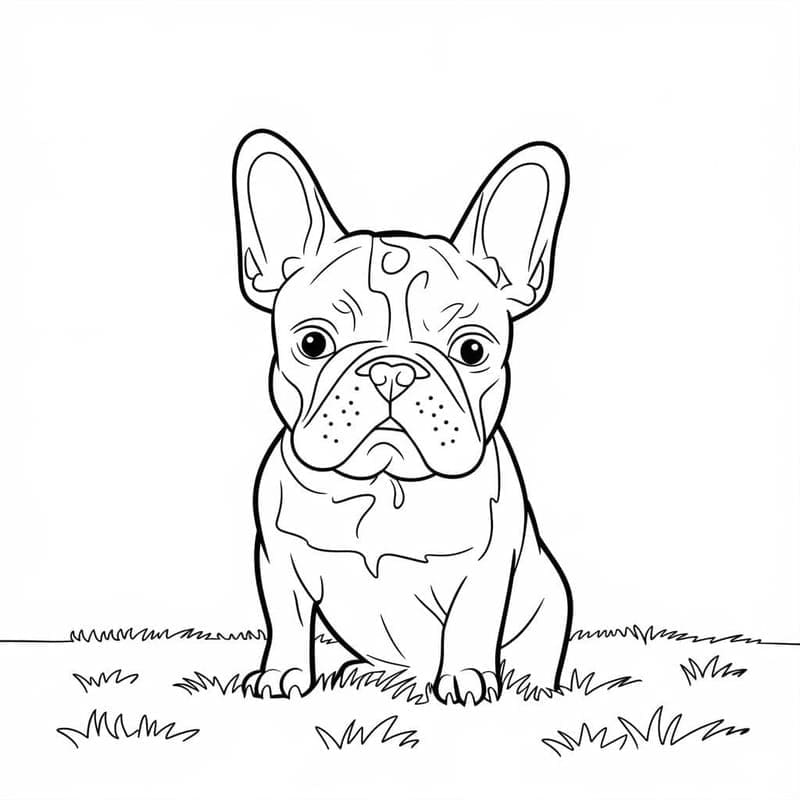 Ücretsiz Yazdırılabilir Fransız Bulldog Boyama Sayfası