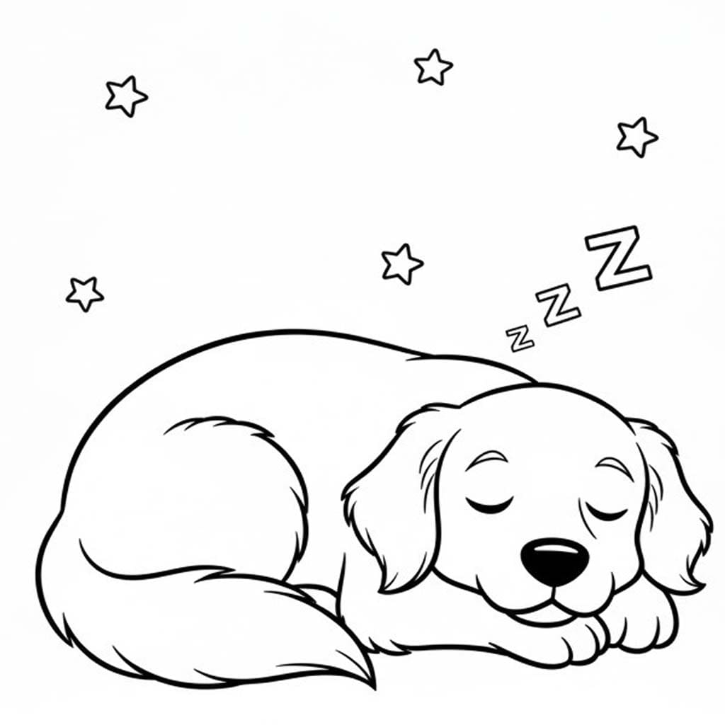 Ücretsiz Yazdırılabilir Golden Retriever Çizim Boyama Sayfası