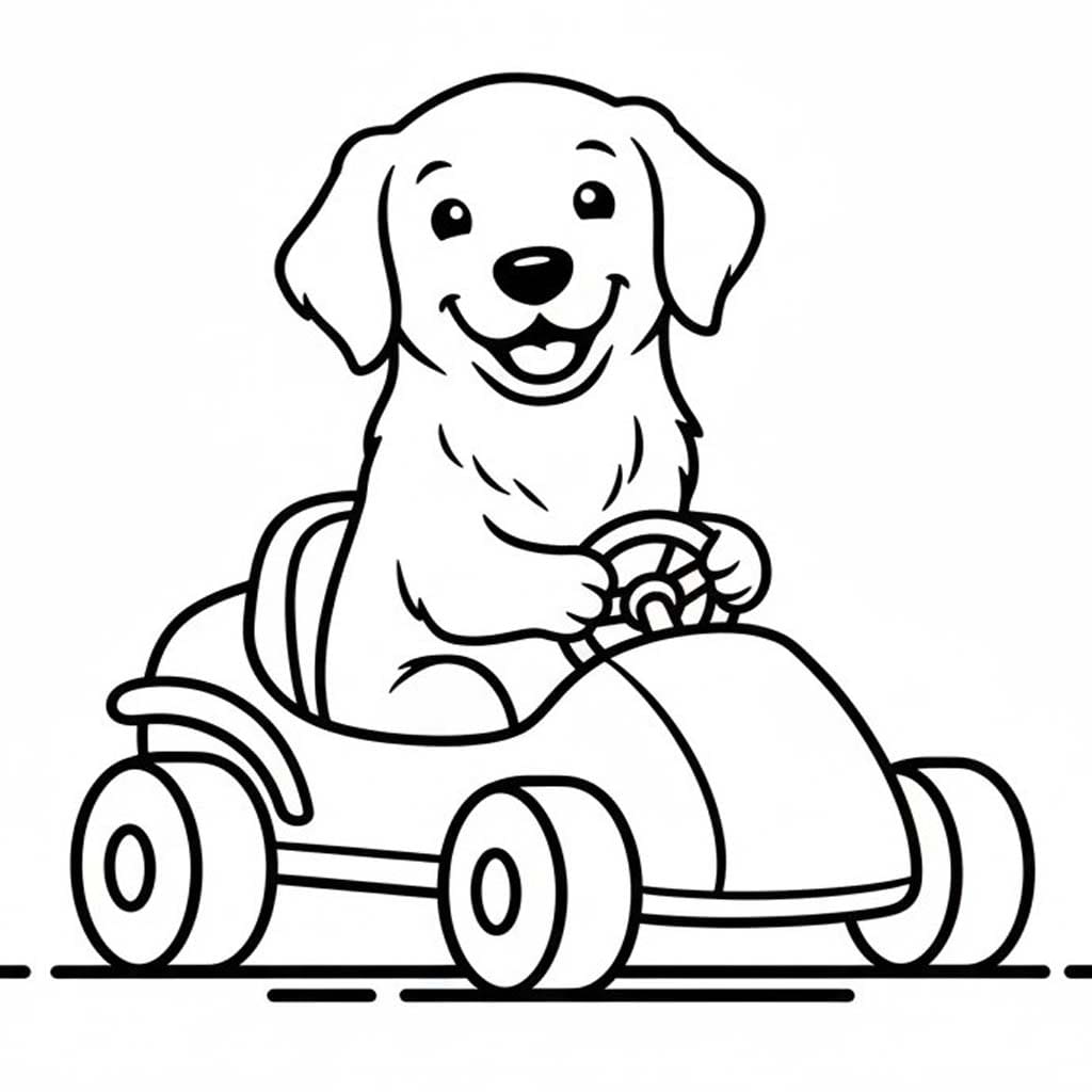 Ücretsiz Yazdırılabilir Golden Retriever Boyama Sayfası