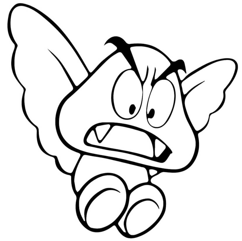 Ücretsiz Yazdırılabilir Goomba Çizim Boyama Sayfası