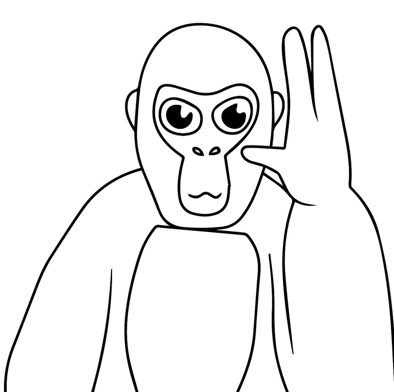 Ücretsiz Yazdırılabilir Gorilla Tag Boyama Sayfası