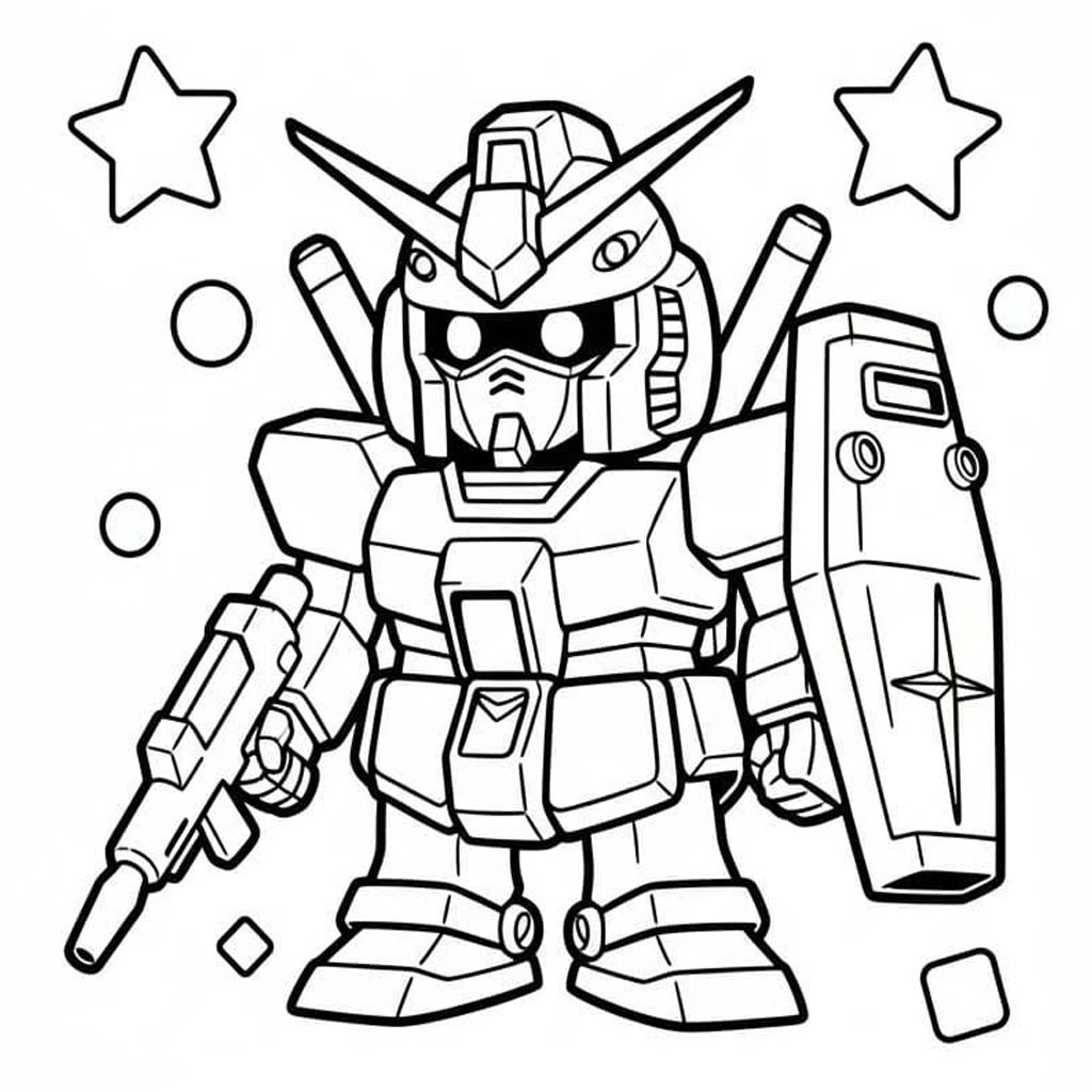 Ücretsiz Yazdırılabilir Gundam Boyama Sayfası