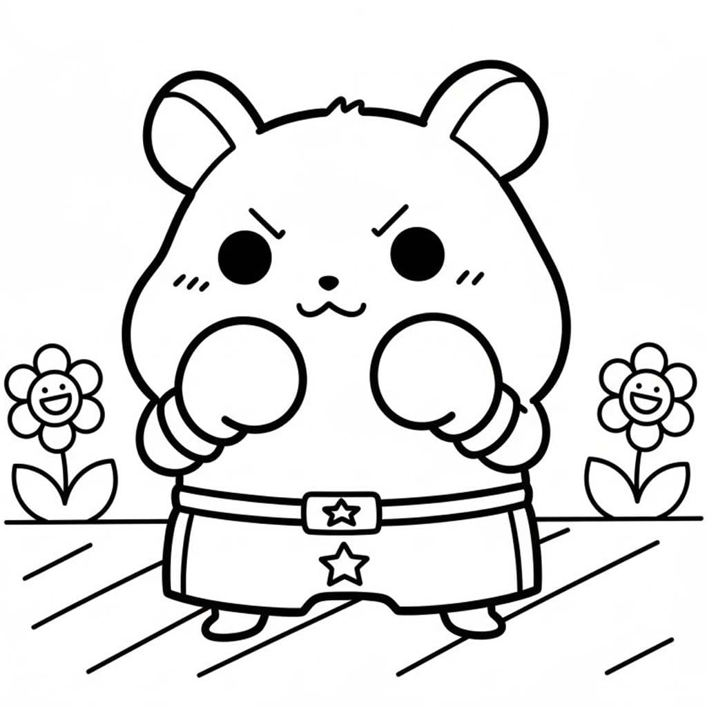 Ücretsiz Yazdırılabilir Hamtaro Çizim Boyama Sayfası