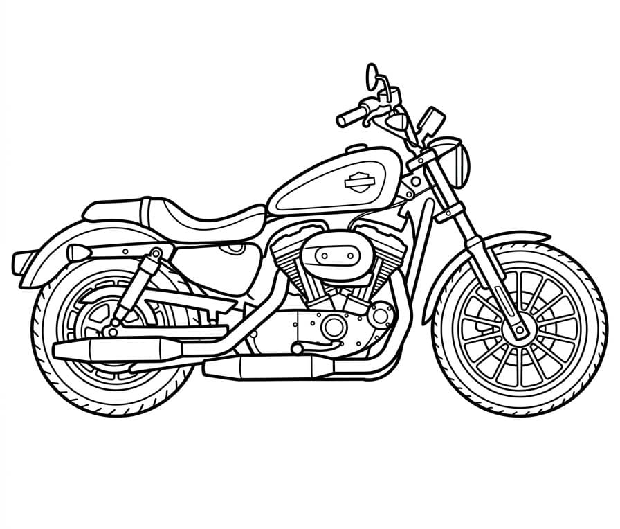 Ücretsiz Yazdırılabilir Harley Davidson Çizim