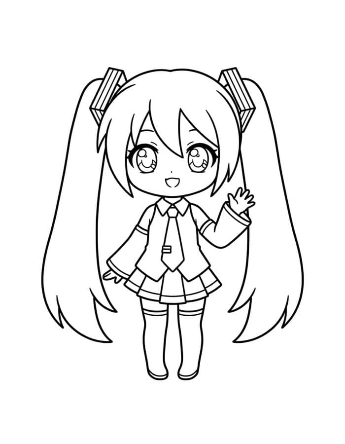 Ücretsiz Yazdırılabilir Hatsune Miku Boyama Sayfası