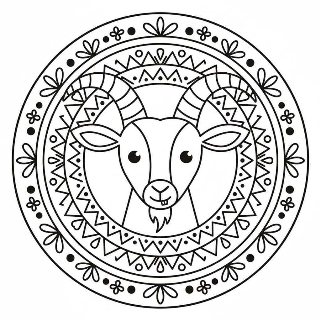 Ücretsiz Yazdırılabilir Hayvan Mandala Boyama Sayfası