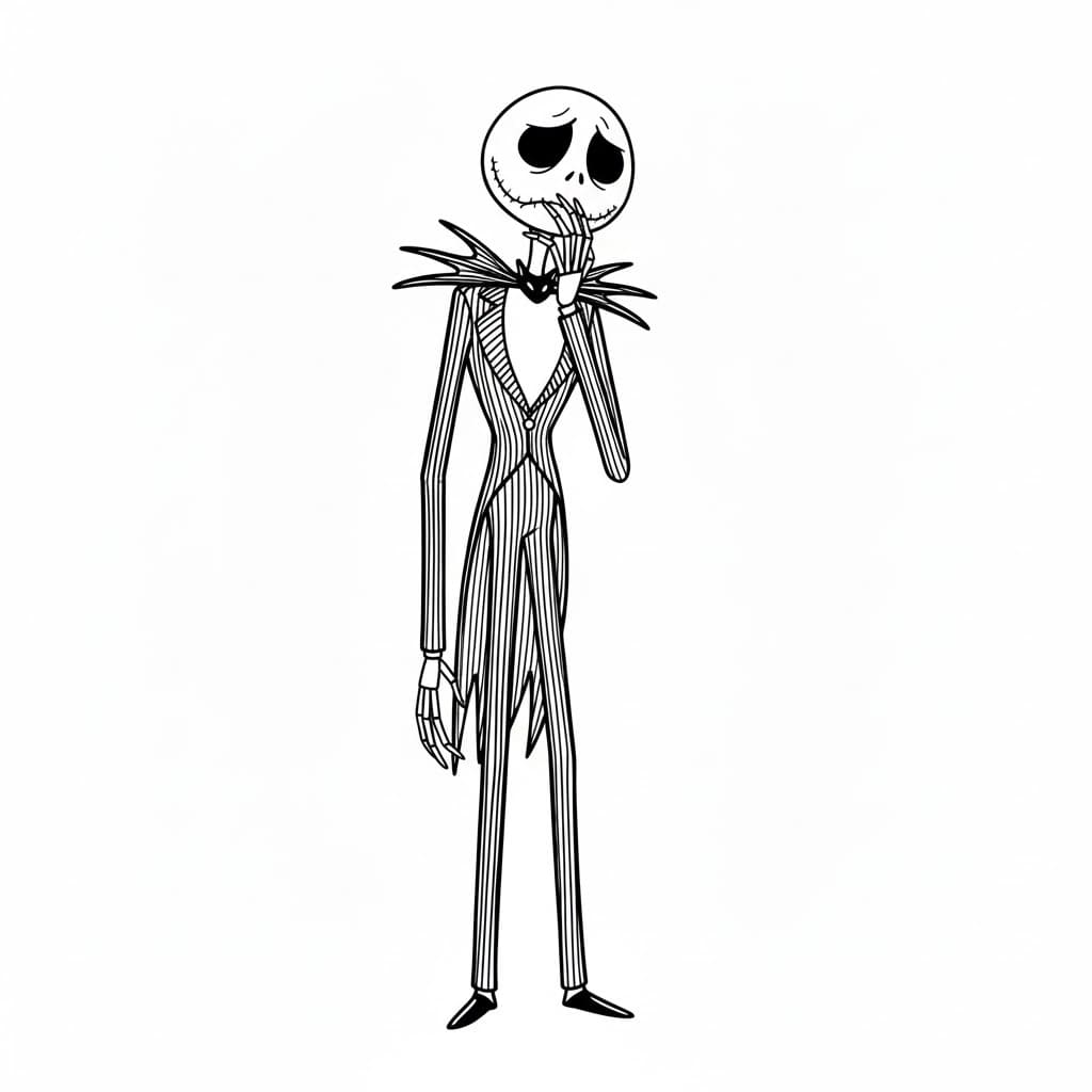 Ücretsiz Yazdırılabilir Jack Skellington Boyama Sayfası