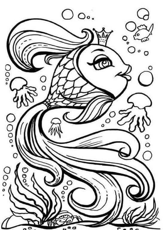 Ücretsiz Yazdırılabilir Japon Balığı Boyama Sayfası