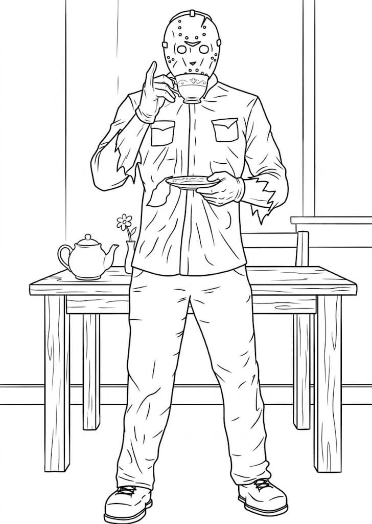 Ücretsiz Yazdırılabilir Jason Voorhees Boyama Sayfası