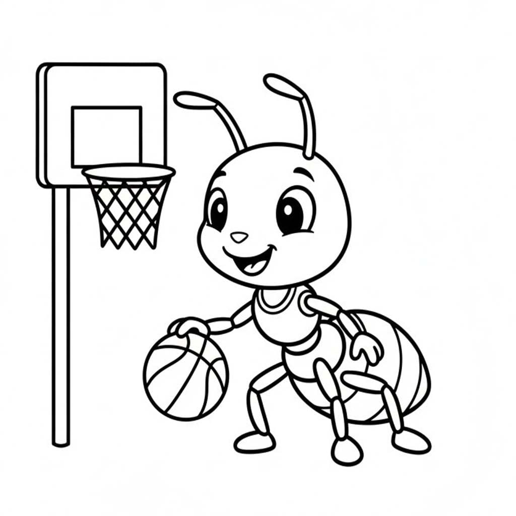 Ücretsiz Yazdırılabilir Karınca Çizim Boyama Sayfası