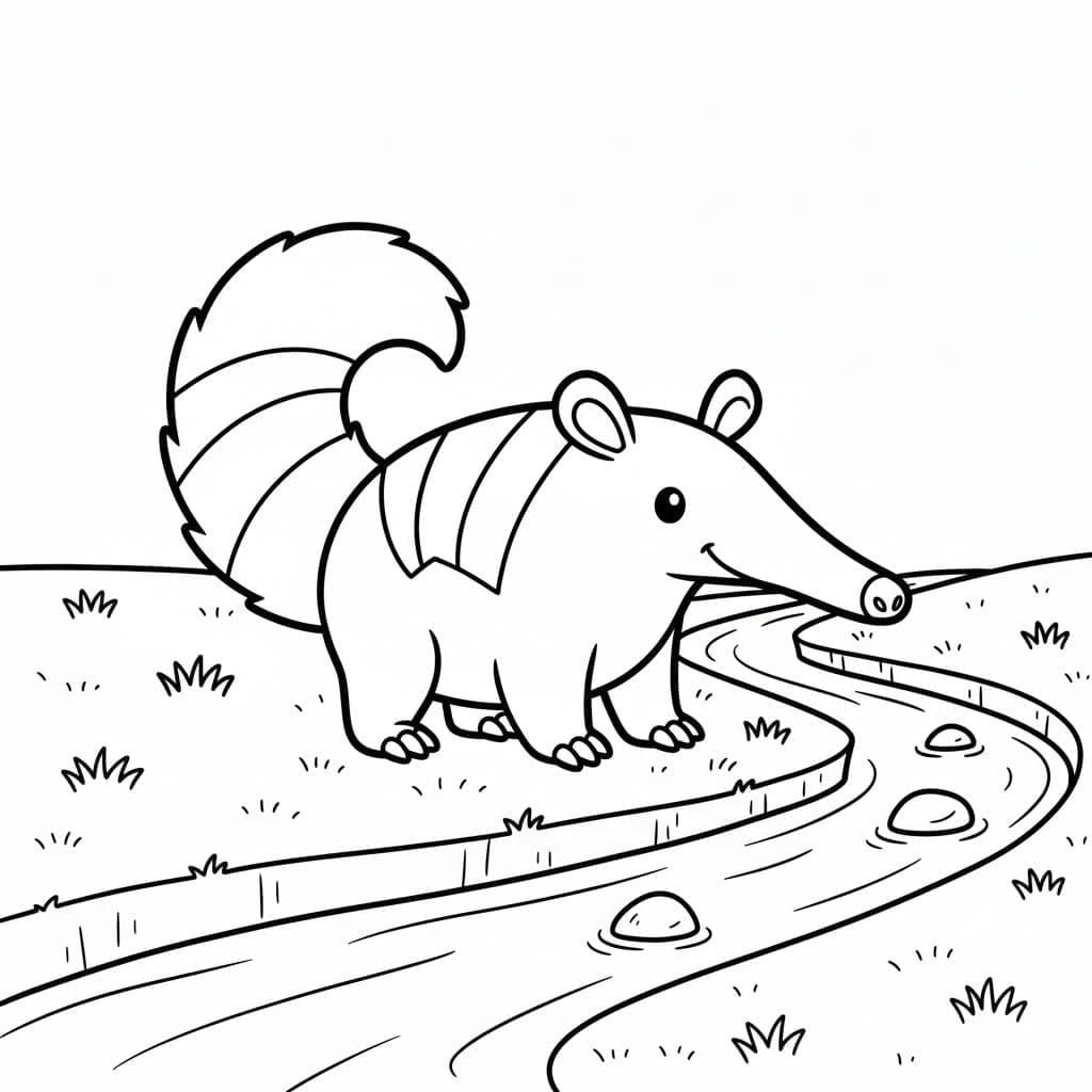 Ücretsiz Yazdırılabilir Karıncayiyen Boyama Sayfası