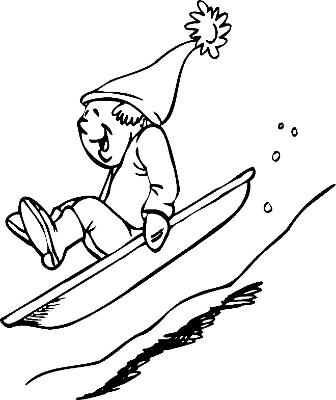 Ücretsiz Yazdırılabilir Kış Sporları Çiz Boyama Sayfası