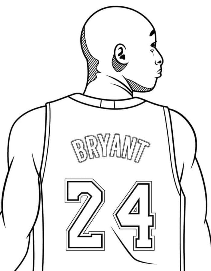 Ücretsiz Yazdırılabilir Kobe Bryant resim Boyama Sayfası