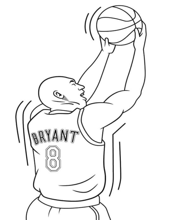 Ücretsiz Yazdırılabilir Kobe Bryant Boyama Sayfası