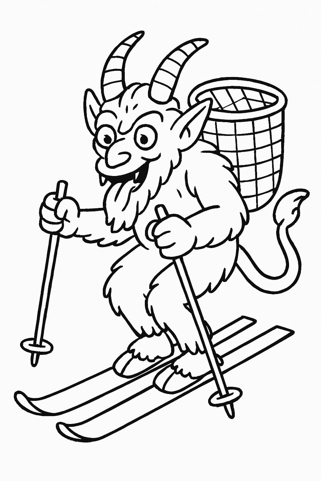 Ücretsiz Yazdırılabilir Krampus Boyama Sayfası