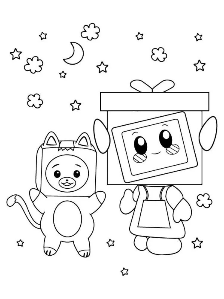 Ücretsiz Yazdırılabilir LankyBox Boyama Sayfası