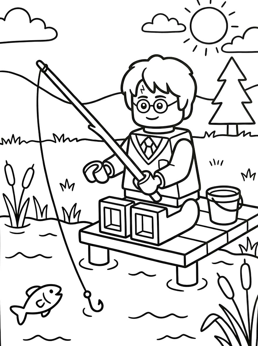 Ücretsiz Yazdırılabilir Lego Harry Potter resim Boyama Sayfası