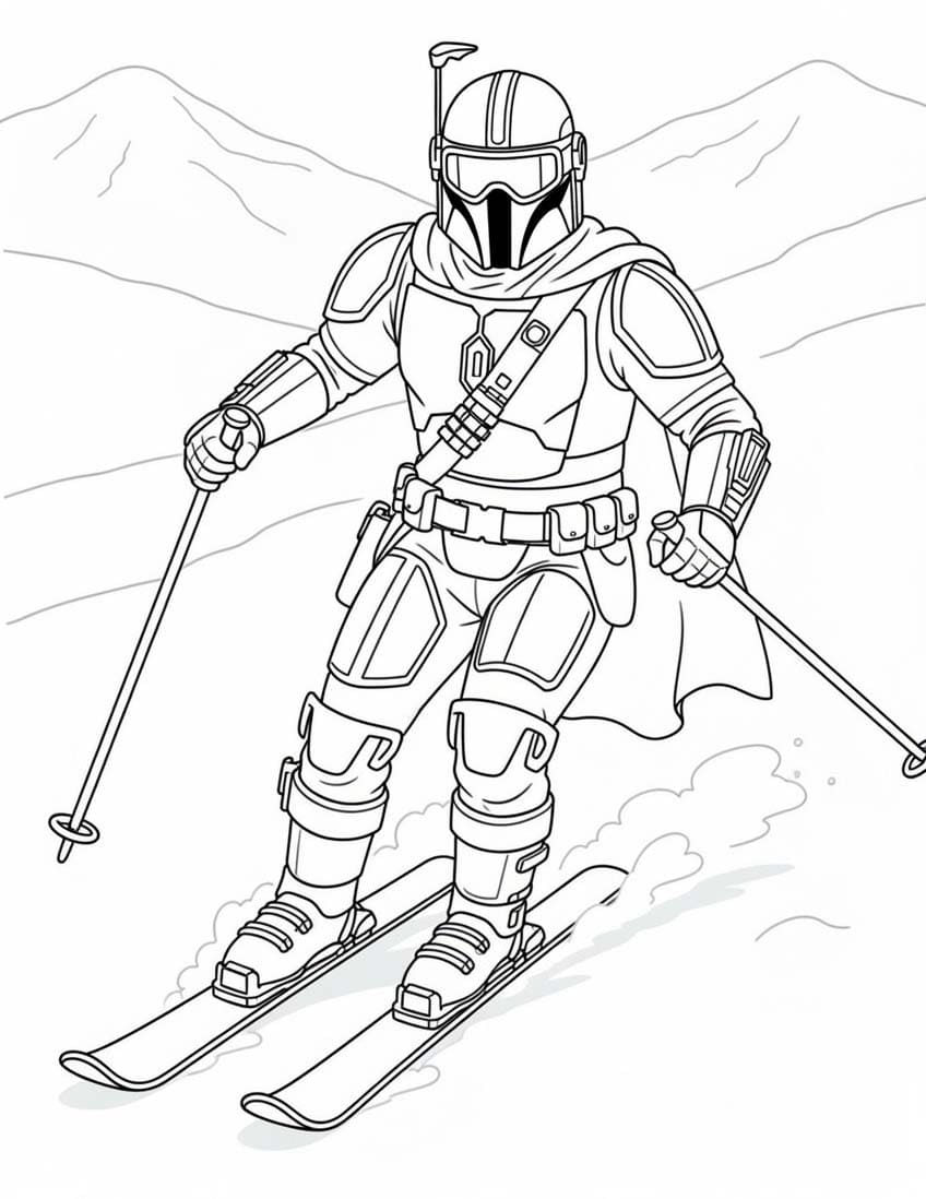 Ücretsiz Yazdırılabilir Mandalorian Boyama Sayfası