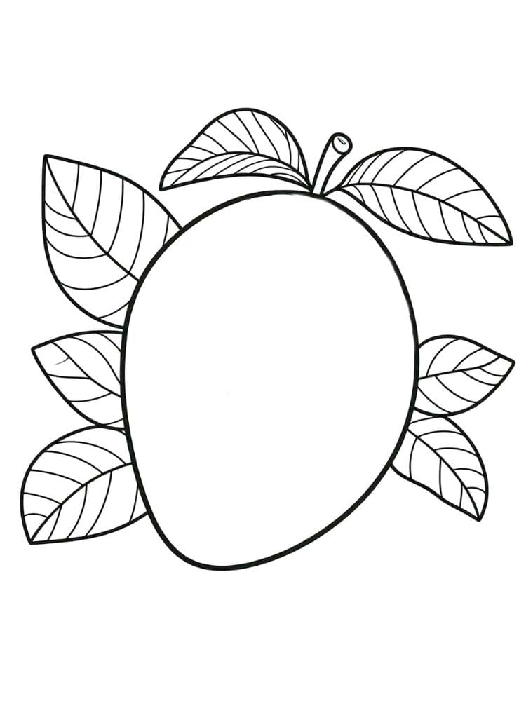 Ücretsiz Yazdırılabilir Mango Boyama Sayfası