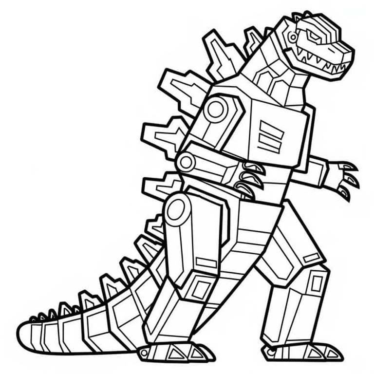Ücretsiz Yazdırılabilir Mechagodzilla Boyama Sayfası