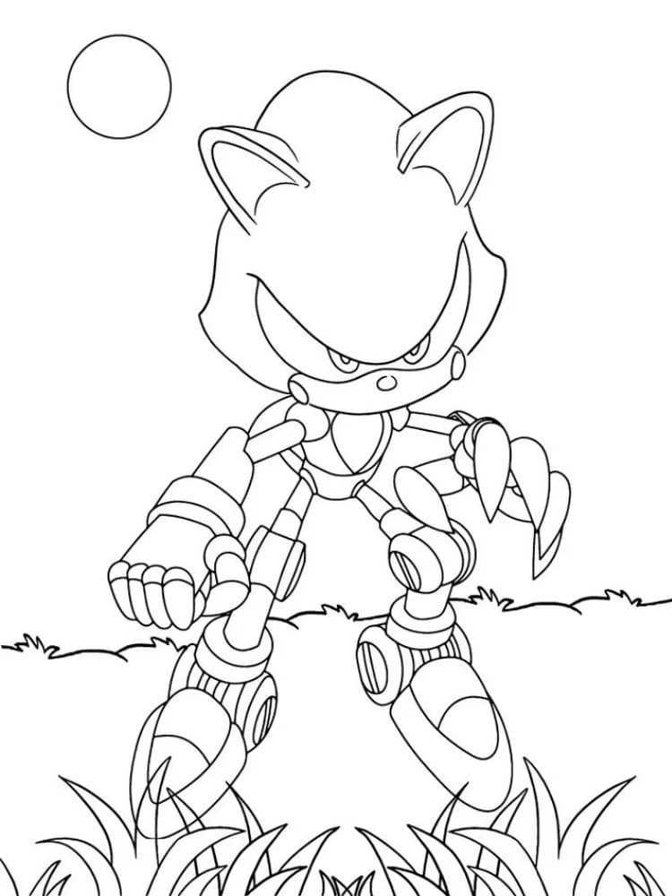 Ücretsiz Yazdırılabilir Metal Sonic Boyama Sayfası