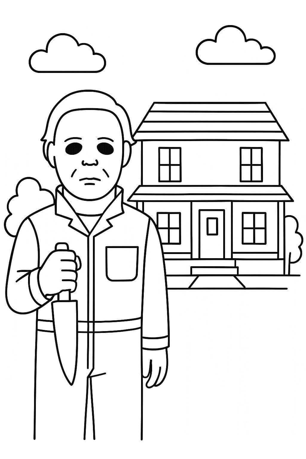 Ücretsiz Yazdırılabilir Michael Myers Çizim Boyama Sayfası