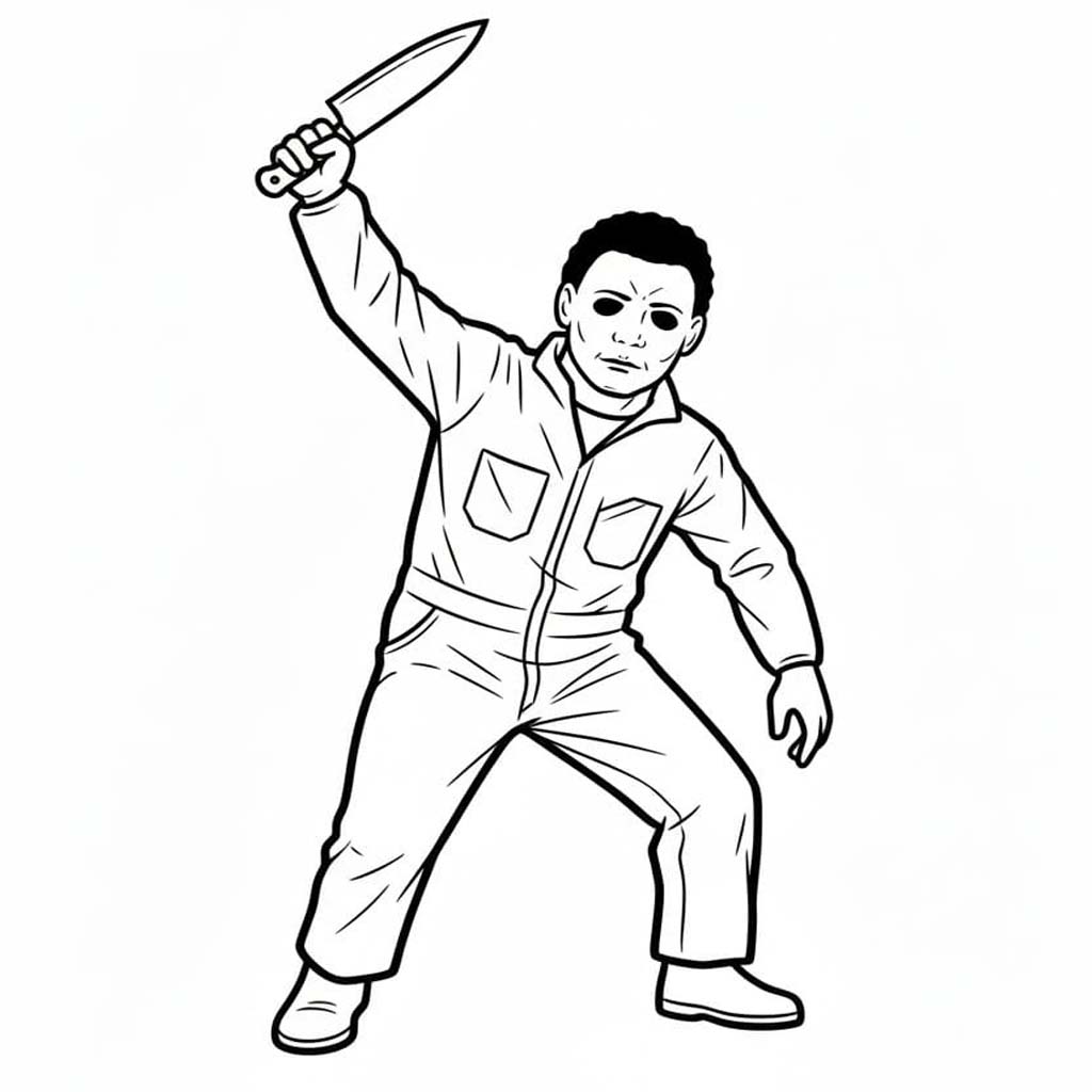 Ücretsiz Yazdırılabilir Michael Myers resim Boyama Sayfası