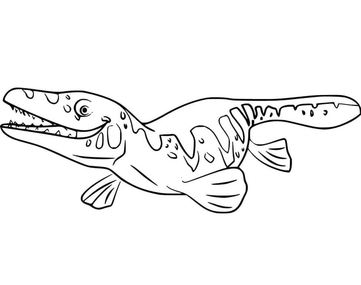 Ücretsiz Yazdırılabilir Mosasaurus resim Boyama Sayfası