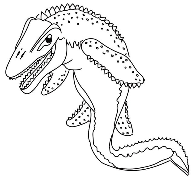 Ücretsiz Yazdırılabilir Mosasaurus Boyama Sayfası