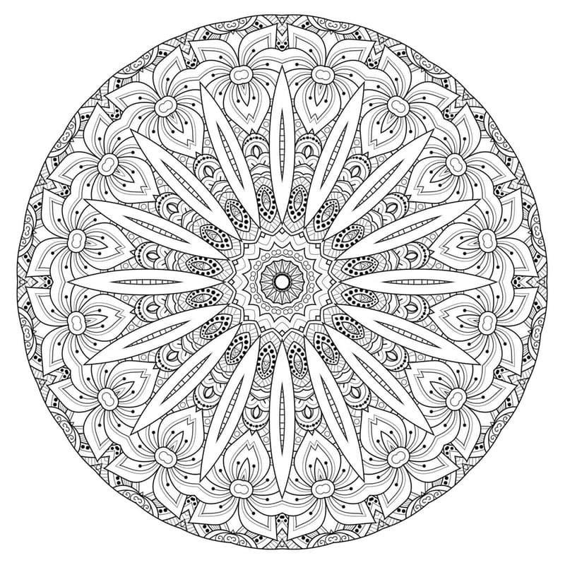 Ücretsiz Yazdırılabilir Noel Mandalası Boyama Sayfası