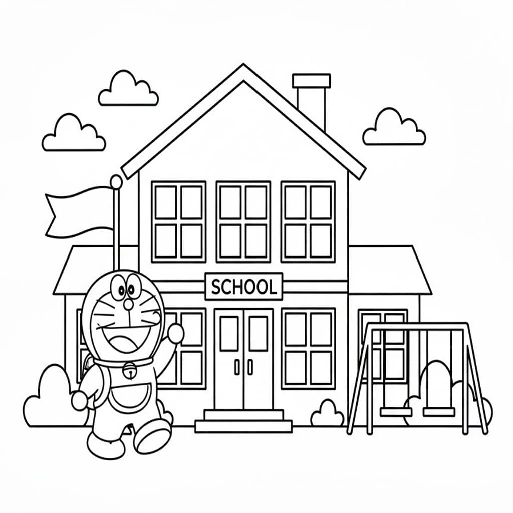 Ücretsiz Yazdırılabilir Okul Boyama Sayfası