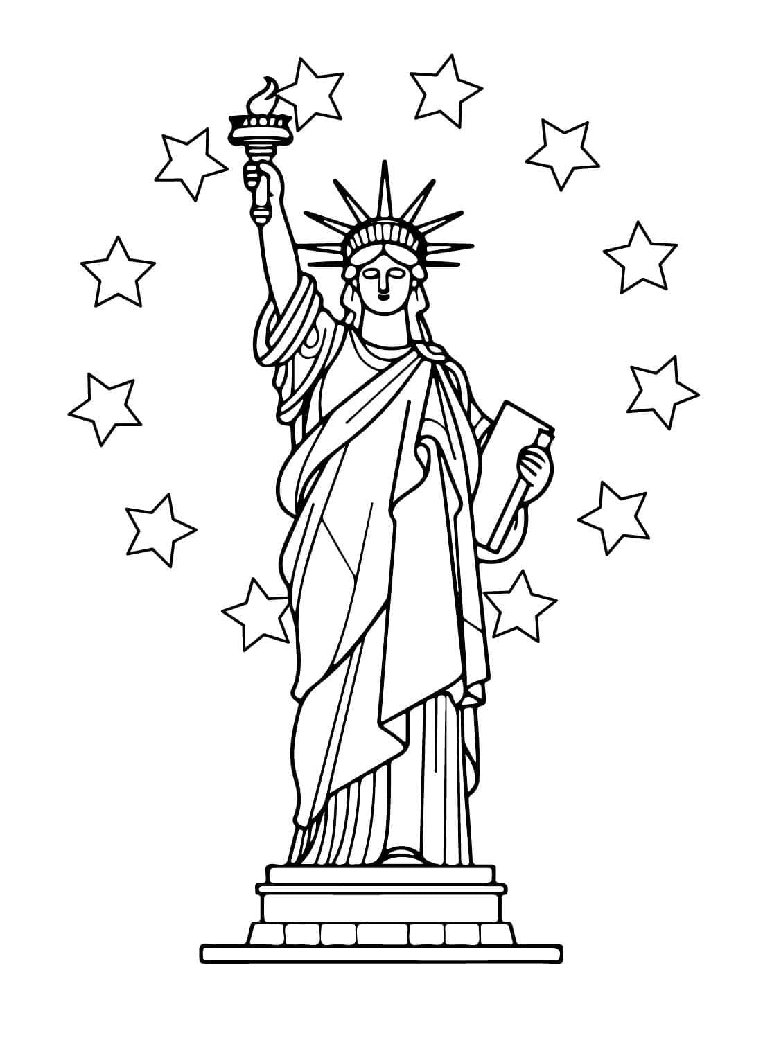 Ücretsiz Yazdırılabilir Özgürlük Heykeli resim Boyama Sayfası