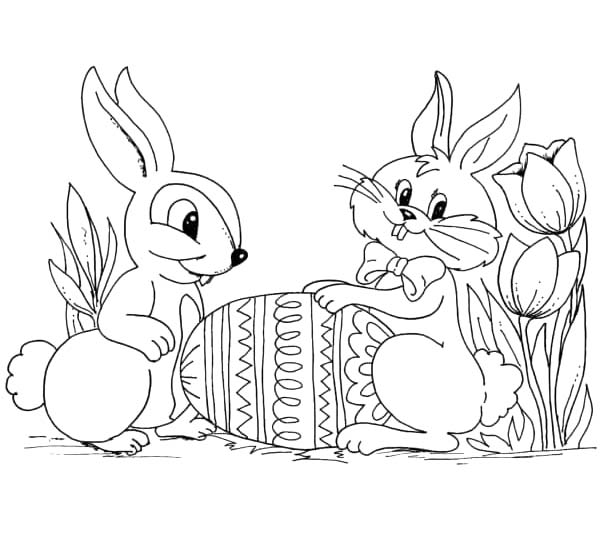Ücretsiz Yazdırılabilir Paskalya Tavşanı Boyama Sayfası