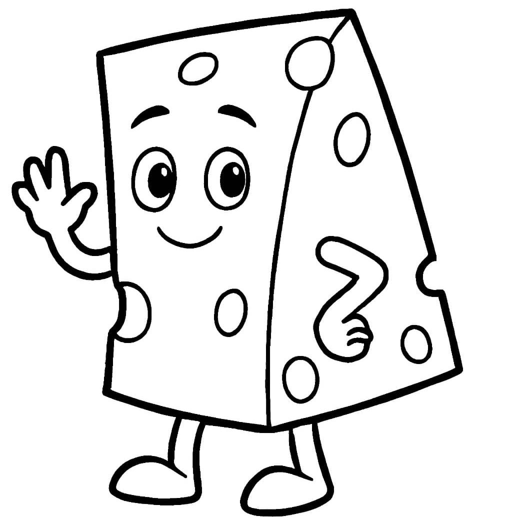 Ücretsiz Yazdırılabilir Peynir Boyama Sayfası