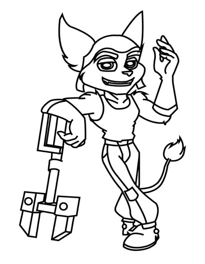Ücretsiz Yazdırılabilir Ratchet ve Clank Çizim Boyama Sayfası