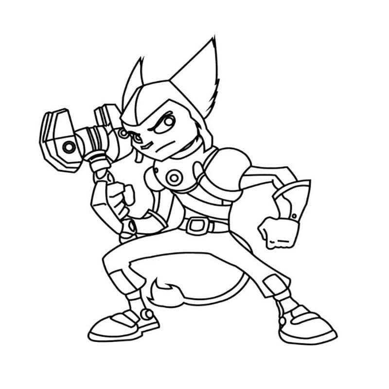 Ücretsiz Yazdırılabilir Ratchet ve Clank Boyama Sayfası