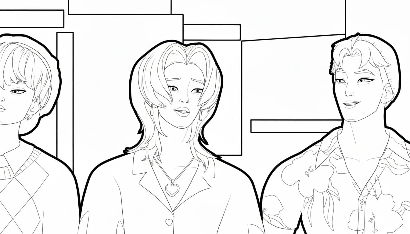 Ücretsiz Yazdırılabilir Saja Boys Görüntü Boyama Sayfası