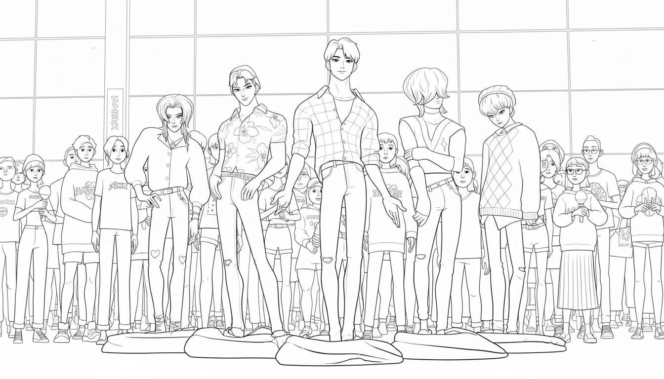 Ücretsiz Yazdırılabilir Saja Boys Boyama Sayfası