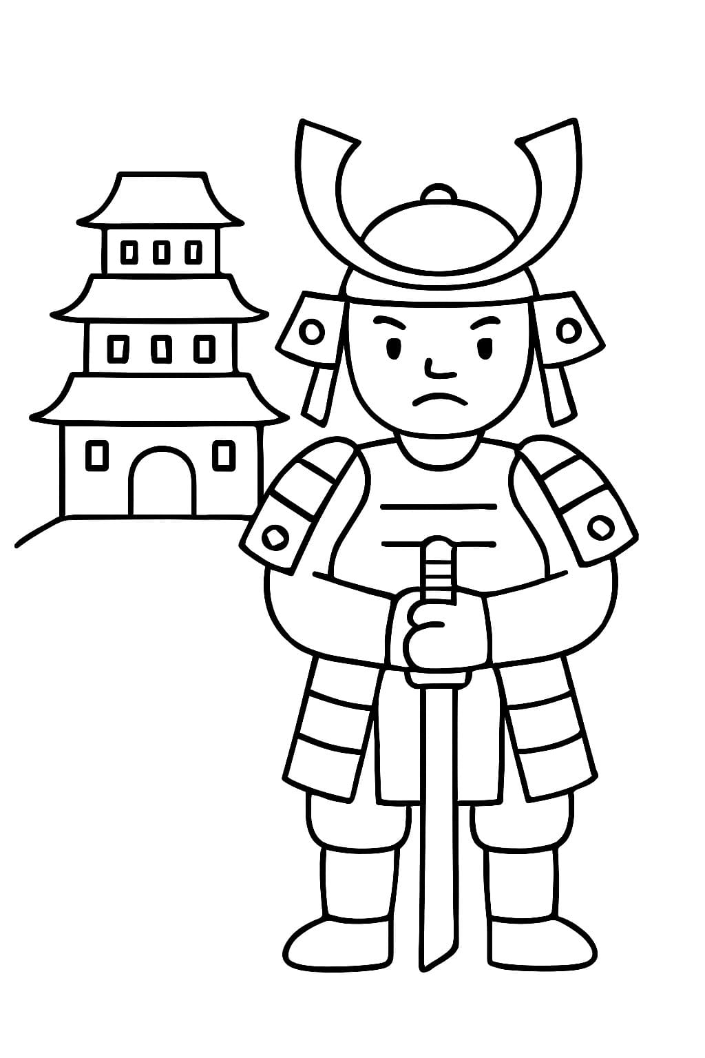 Ücretsiz Yazdırılabilir Samuray Boyama Sayfası