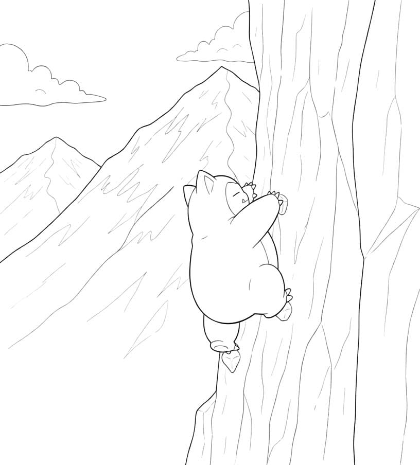 Ücretsiz Yazdırılabilir Snorlax Çizim Boyama Sayfası